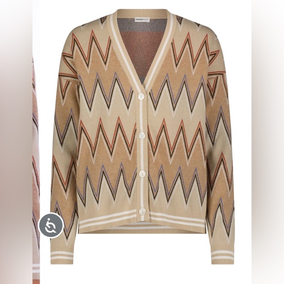 Minnie Rose Viscose Blend Chevron Cardigan Multi Color (read description) - Picture 5 of 15